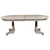 c1920 Regency Style  Zinc Wrapped Dining Table with 2 Leaves