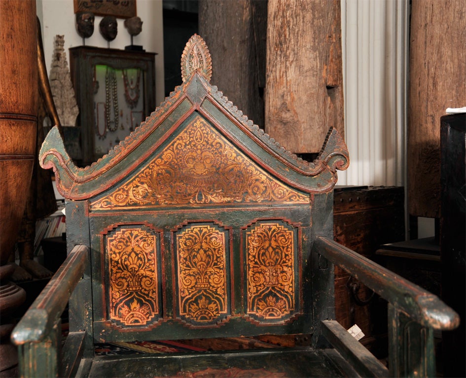 Thai Painted Throne Chair