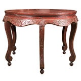 Round Center Table with Carved Detailing