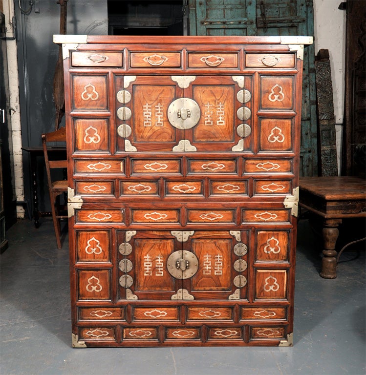Two Level Cabinet w/ White Jade Inlay