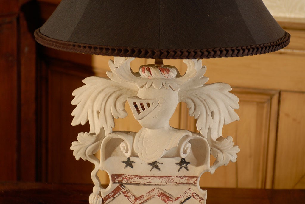 Iron 19th Century English Marble Lamp For Sale