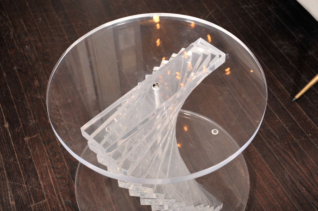 SPIRAL STACKED LUCITE COFFEE TABLE BASE 2