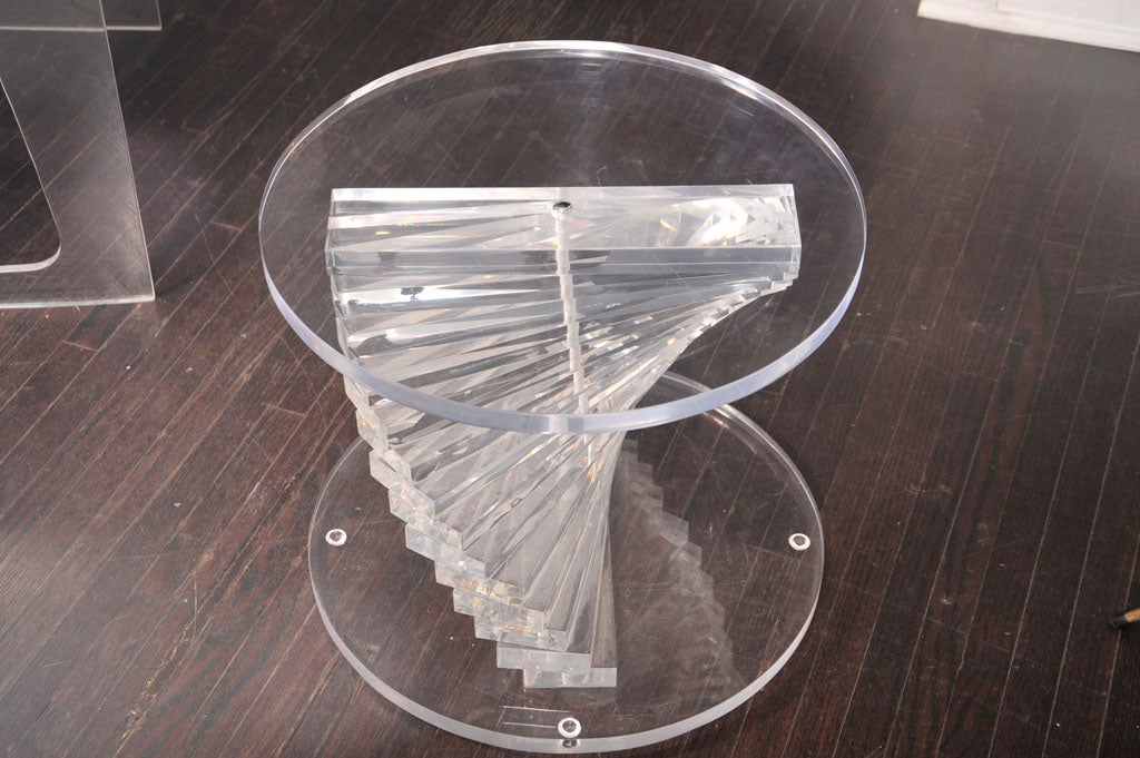 SPIRAL STACKED LUCITE COFFEE TABLE BASE 3