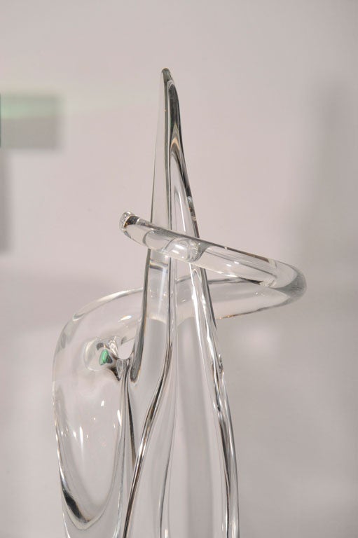 Late 20th Century SIGNED Single CRYSTAL SCULPTURE