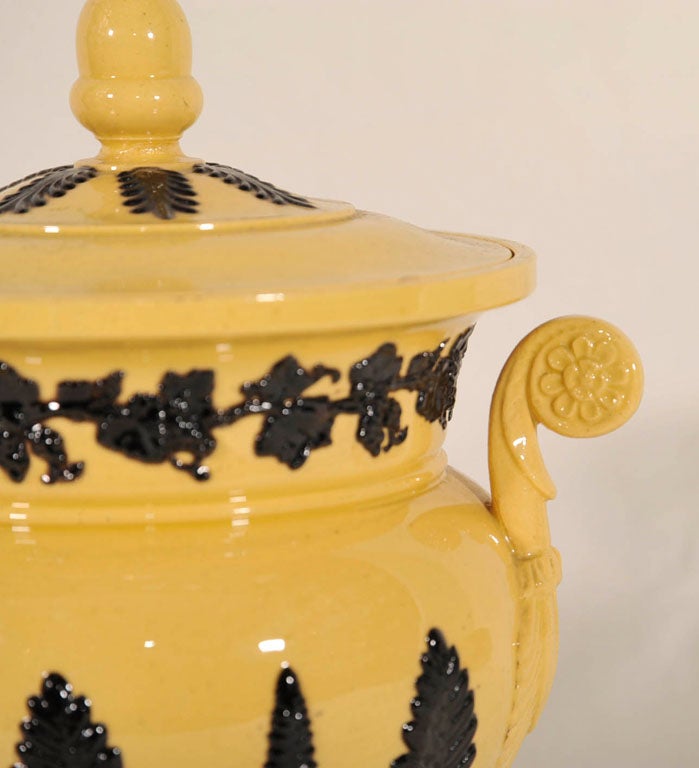 A Sarreguemines Creamware Covered Jar