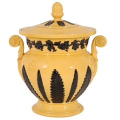 A Sarreguemines Creamware Covered Jar