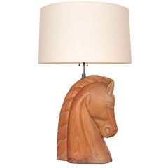 A Billy Haines style Wooden Horse Head Table Lamp.