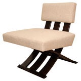 A Harvey Probber Slat Back Upholstered Slipper Chair.
