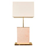 A Large Brass and Marble Table Lamp.