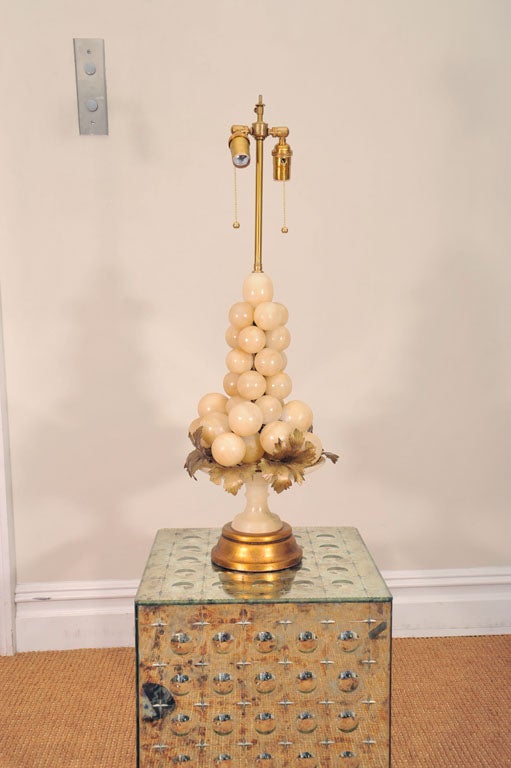 Mid-Century Alabaster Grapes Lamp