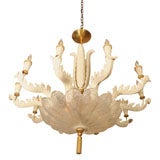 Ten arm foliate motif Murano glass chandelier