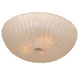 Dome form fluted Murano glass ceiling fixture