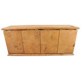 Lacquered goatskin sideboard with brass detail