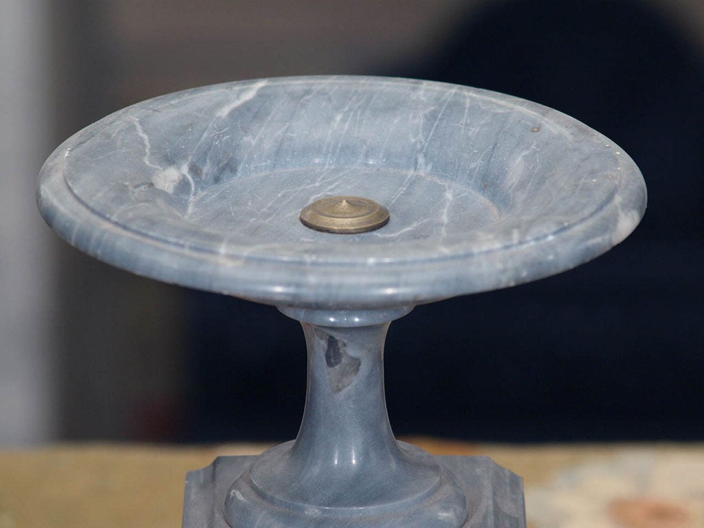 19th Century PAIR OF FRENCH ST ANNE GRAY MARBLE TAZZA For Sale
