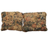 PAIR OF 17TH C ABUSSON TAPESTRY PILLOWS