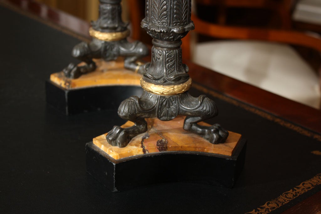 French Pair of 19th Century II Empire Four-Light Candleabra    For Sale