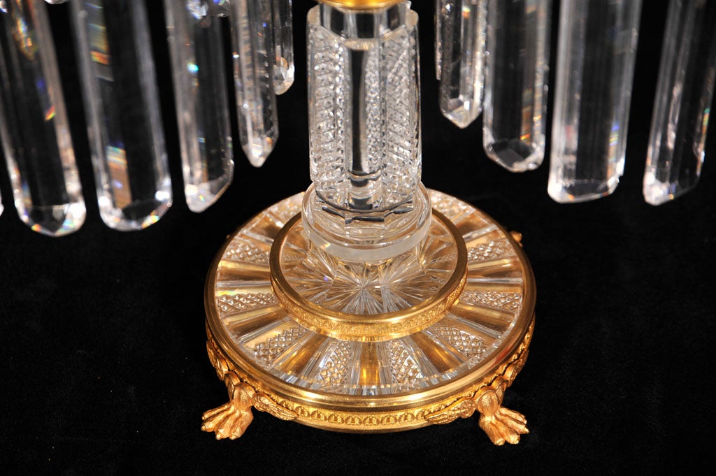 Pair of English Regency crystal candelabra For Sale 4