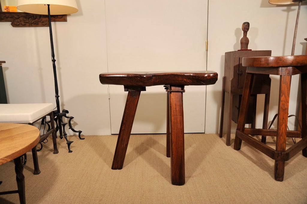 Three-Leg Wood and Iron Table