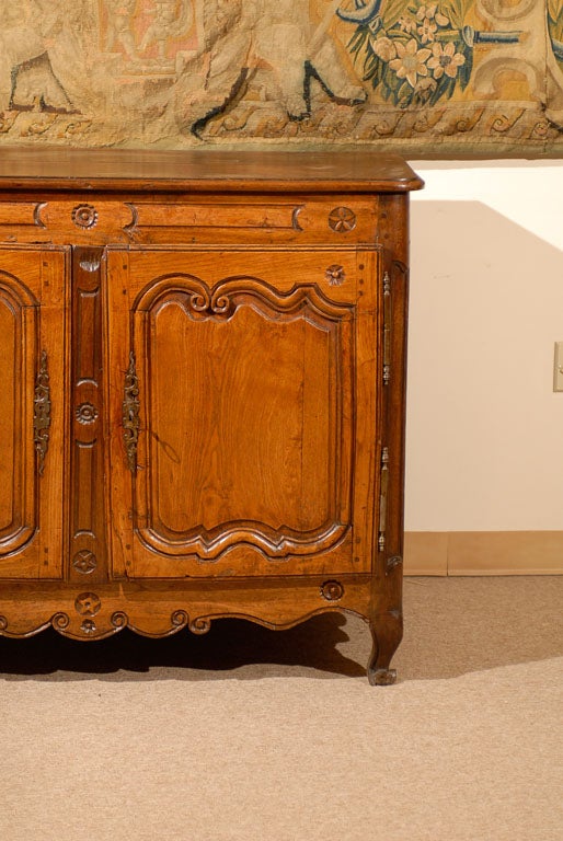 Hand-Carved 18th century Louis XV Oak Buffet, France ca. 1760 For Sale