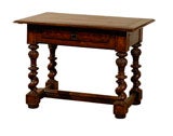 19th century Oak Barley Twist Table with drawer