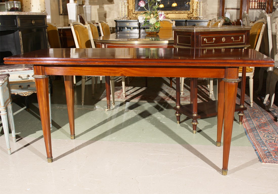 Mahogany Flip-Top Console Table Stamped Jansen