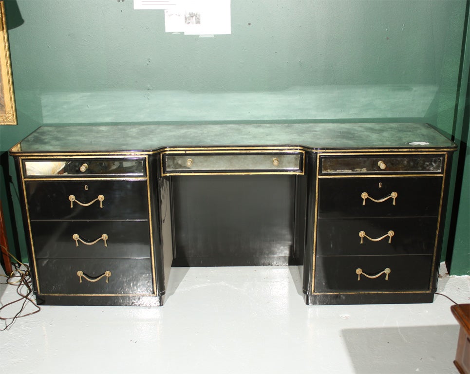 Ebonized Mirror Top Vanity Stamped Jansen