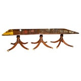 Antique 19th Century English Triple Pedestal Mahogany Dining Table