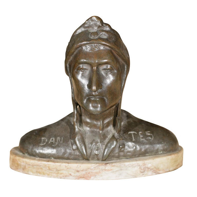Statue In Bronze Of Dante For Sale