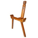 Vintage Handmade Oak Wood Birthing Chair