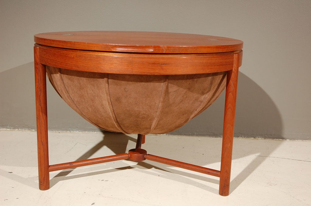 Mid-20th Century Teak Sewing/Side Table Designed By Rastad & Relling