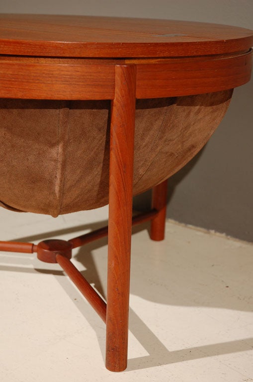 Teak Sewing/Side Table Designed By Rastad & Relling 2