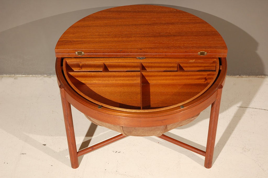 Teak Sewing/Side Table Designed By Rastad & Relling 3