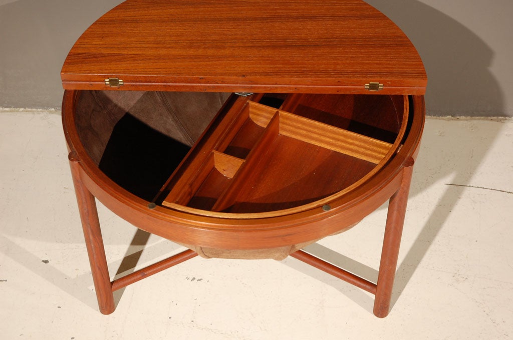 Teak Sewing/Side Table Designed By Rastad & Relling 4