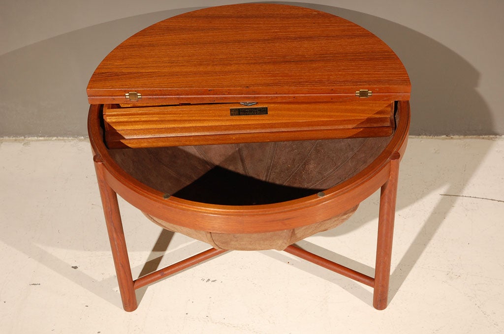 Teak Sewing/Side Table Designed By Rastad & Relling 5