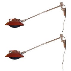 A Pair of 1950's French Articulated Wall Sconces