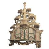 A Large Polychrome, Textile and Giltwood Wall Decoration