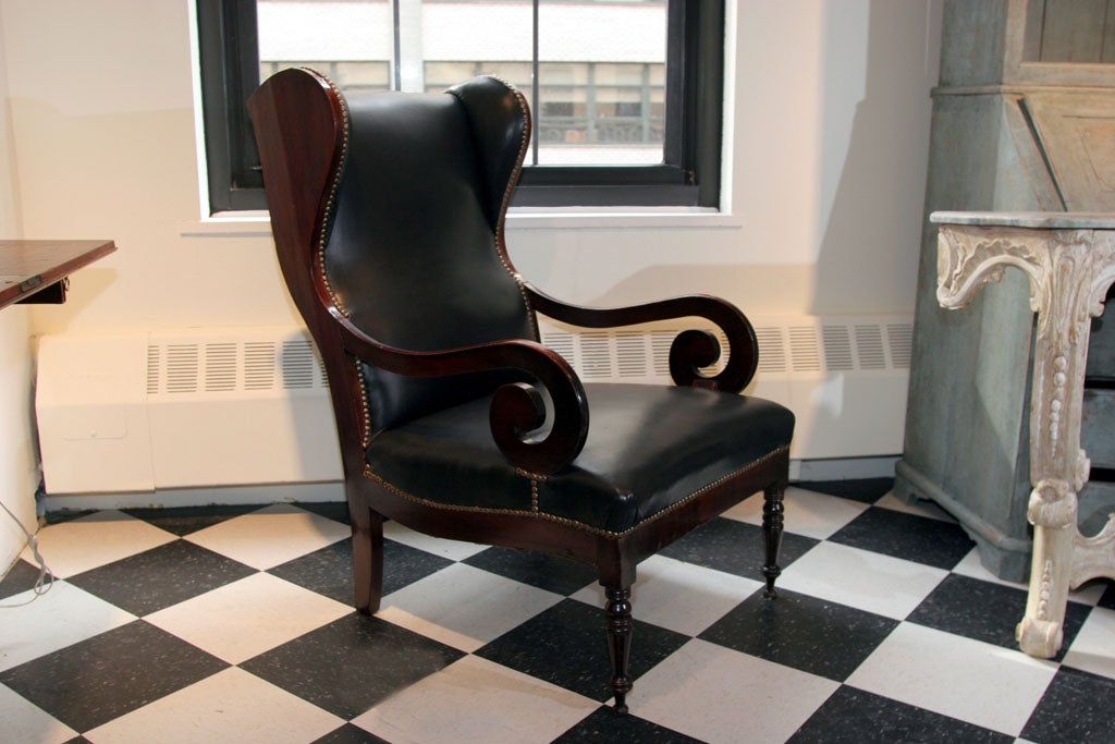 A large Swedish Karl Johan Chair in mahogany.