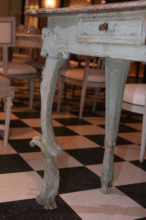 Painted Table Blue Rococo 
