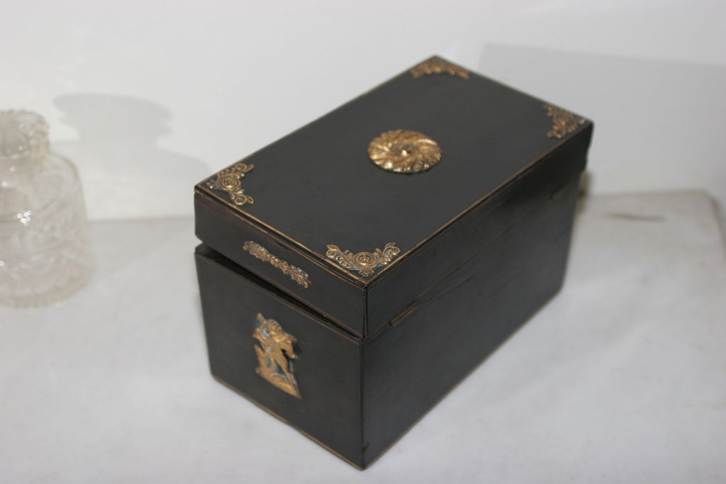 Box Black English Tea Caddy, 19th Century, England 3