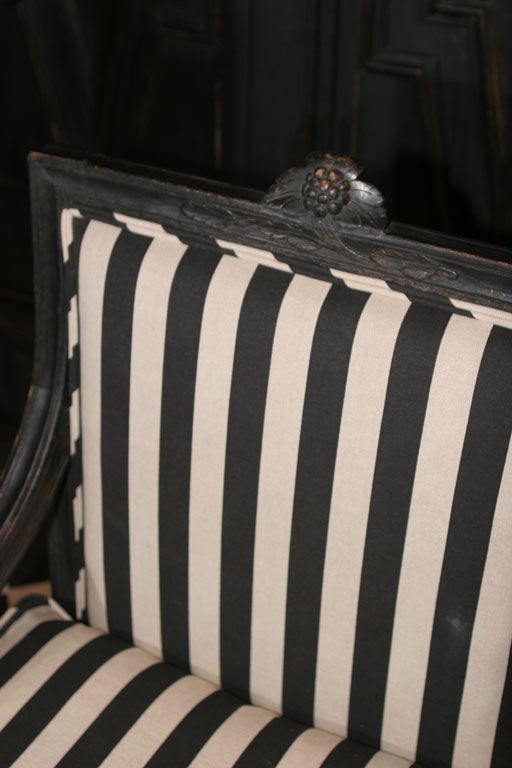 Armchair Black Swedish Gustavian 19th century Sweden In Good Condition In New York, NY