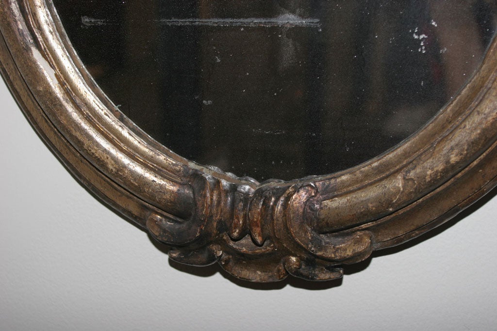 Mirror Oval Italian Baroque Period 18th Century Italy In Good Condition In New York, NY