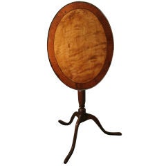 Antique Swedish Oval Tilt Top Table on a tripod base