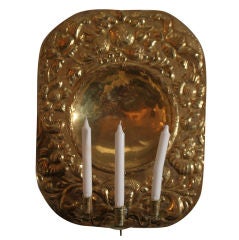 Large Swedish Baroque Brass Wall Sconce