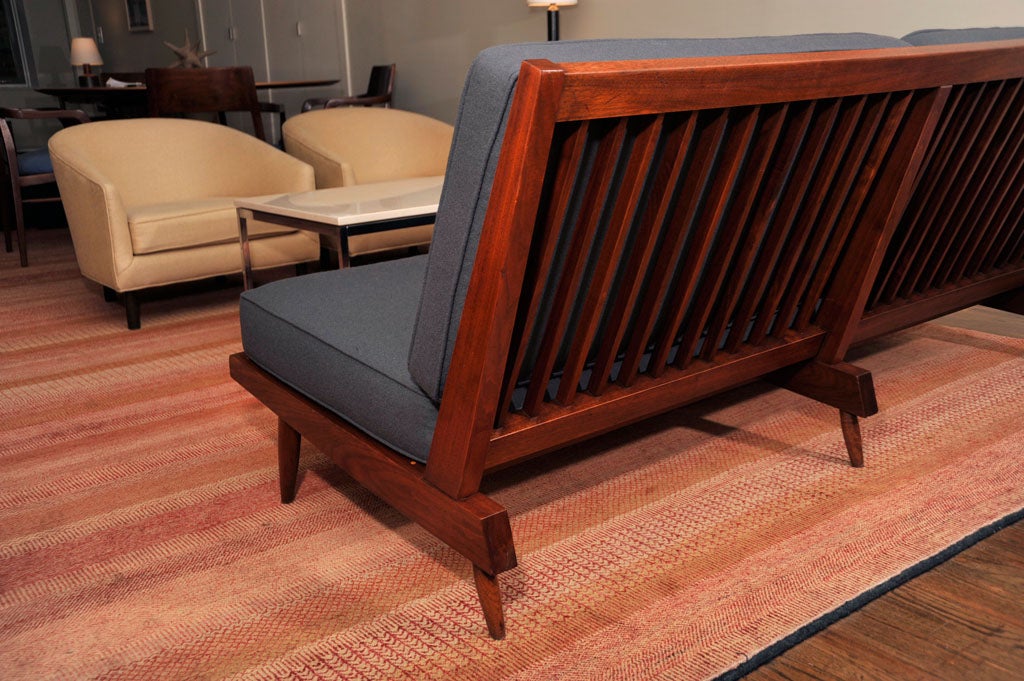 Nakashima Solid Walnut Sofa With Slatted Back at 1stdibs