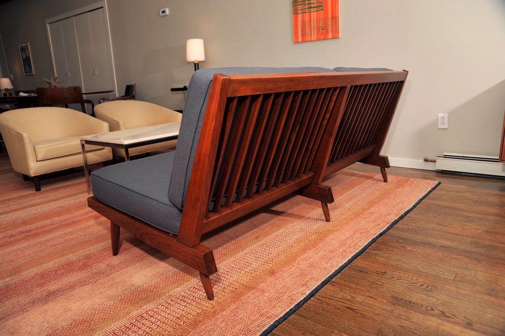 Nakashima Solid Walnut Sofa With Slatted Back at 1stdibs