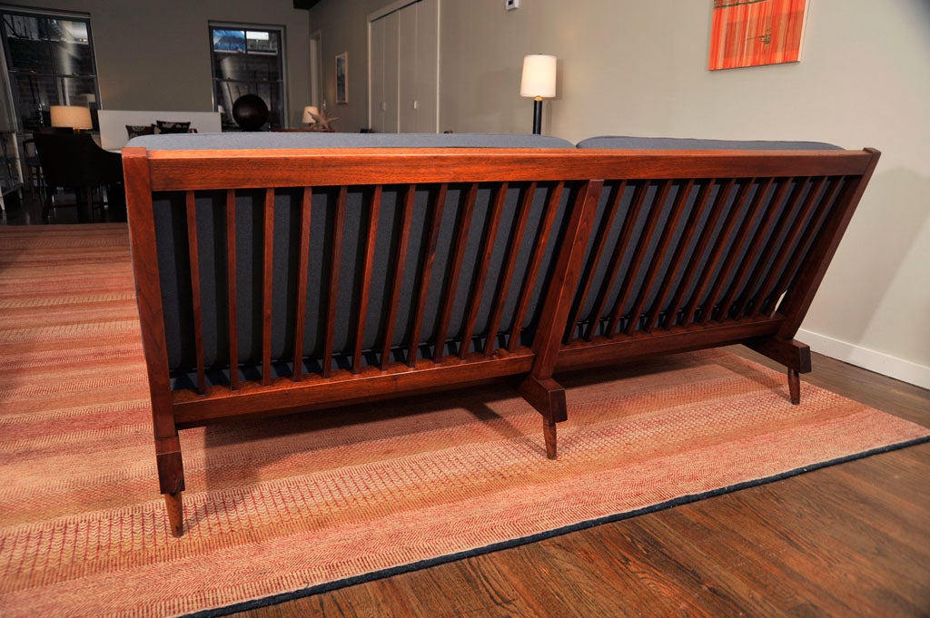 Nakashima Solid Walnut Sofa With Slatted Back at 1stdibs