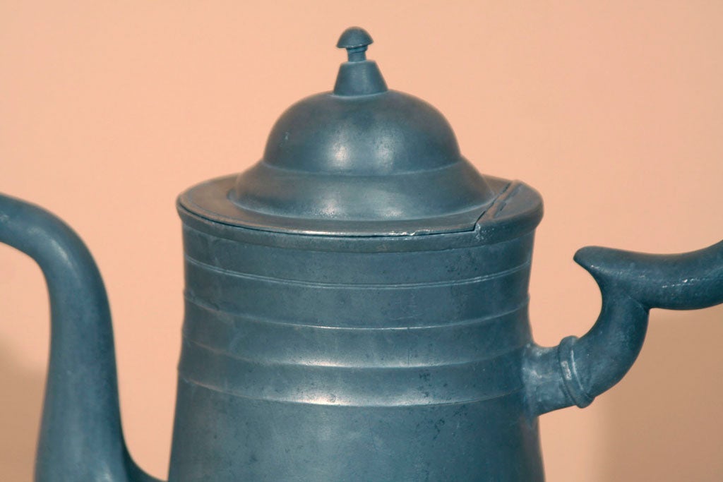 19th Century American Pewter Coffee Pot, New York, Circa 1840