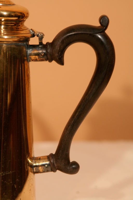 Vermeil Coffee Pot with Wooden Handle