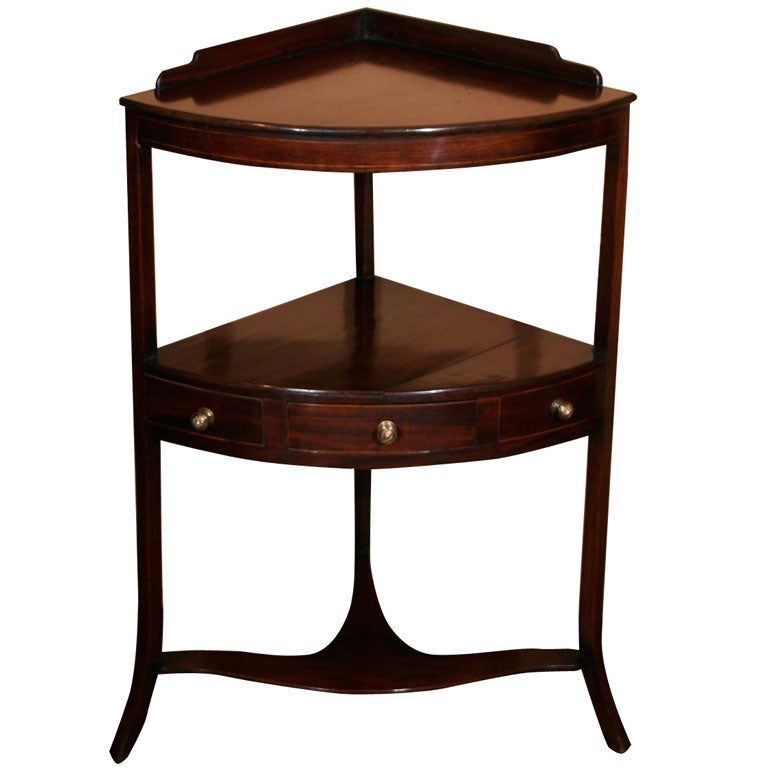 English Mahogany Corner Wash Stand, Circa 1820