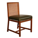 Set of Eight Armless Cane Backed Vintage Dining Chairs